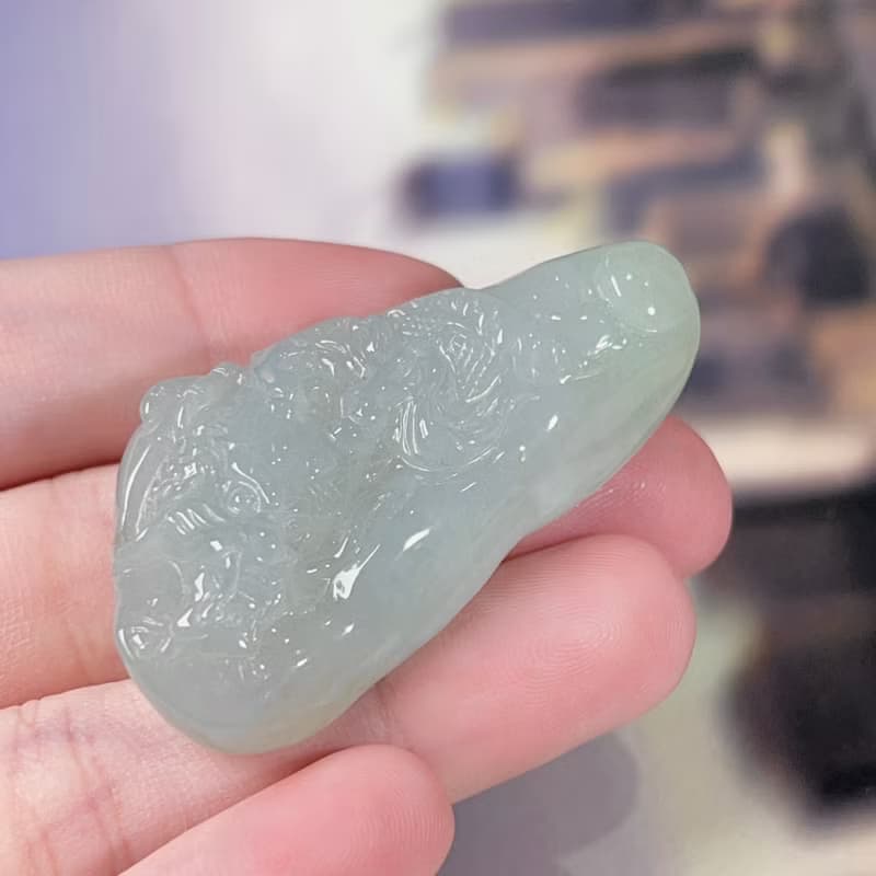 冰種翡翠古龍牌 | 天然緬甸A貨翡翠 | 送禮