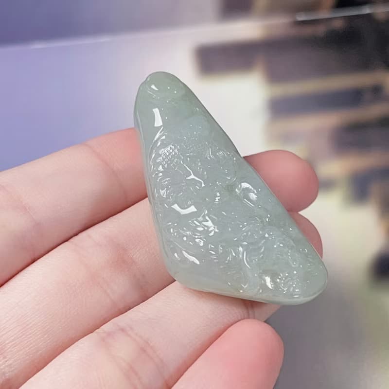 冰種翡翠古龍牌 | 天然緬甸A貨翡翠 | 送禮