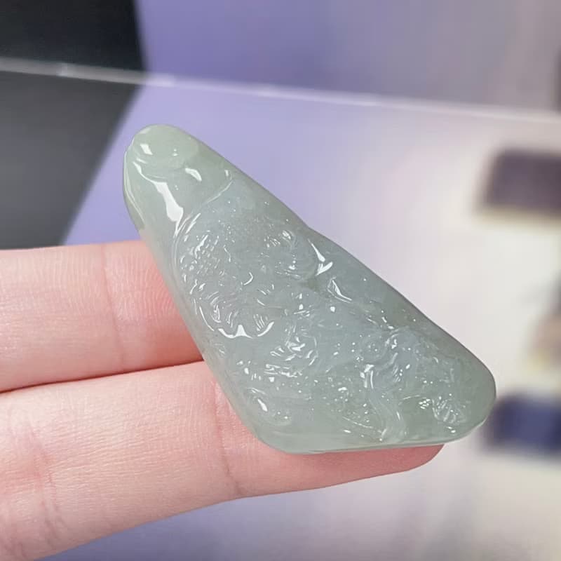 冰種翡翠古龍牌 | 天然緬甸A貨翡翠 | 送禮