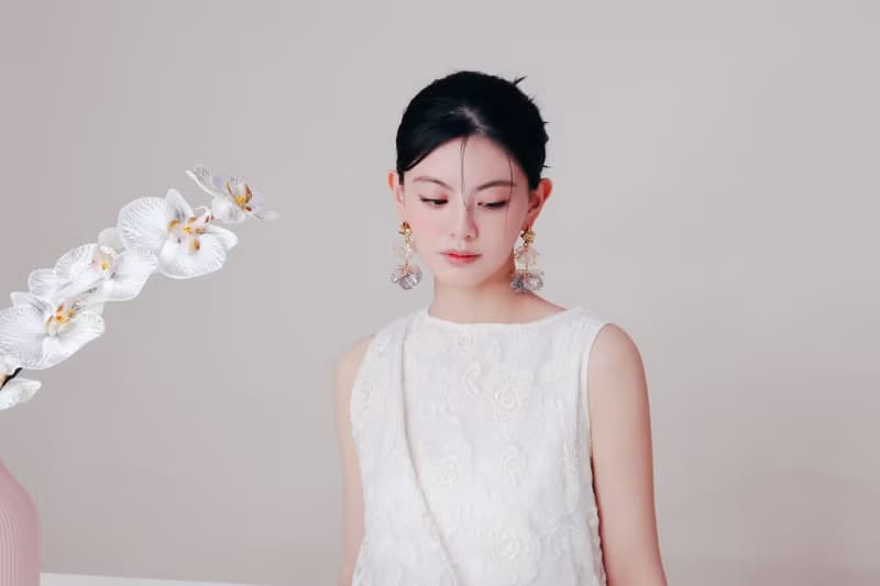 COR-DATE / 黑紫色花語 / 雙花球耳環