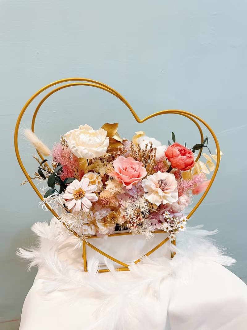 Miss。花謎 【只屬於你】愛心鐵藝花禮 桌花 盆花 開幕花禮 情人