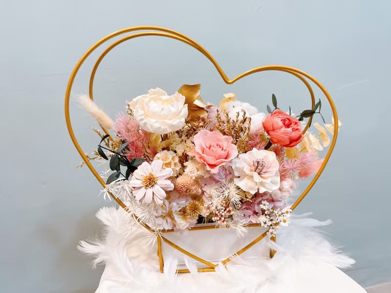 Miss。花謎 【只屬於你】愛心鐵藝花禮 桌花 盆花 開幕花禮 情人