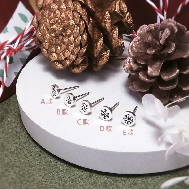 純銀雪花耳環 聖誕節必備 925純銀耳環