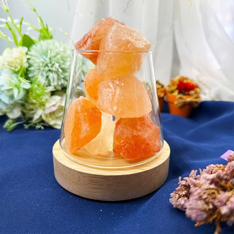 【MU工坊】橙鹽石擴香石/水晶擴香燈/碎石/室內香薰/淨化小夜燈