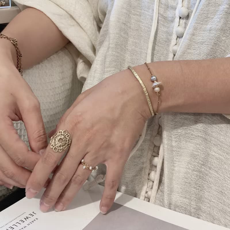 老林雜貨 | 大花黃銅戒指