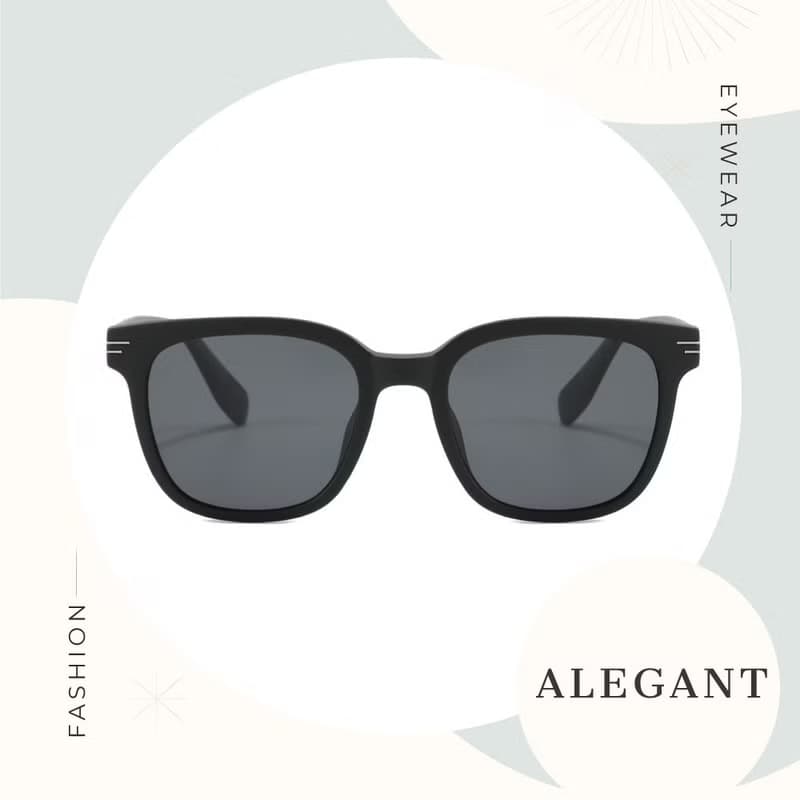 蝶影的秘谷探尋│曲線黑幾何時尚TR90偏光墨鏡│UV400太陽眼鏡