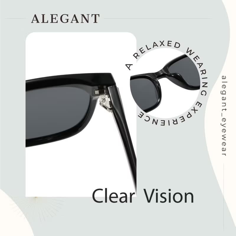 蝶影的秘谷探尋│曲線黑幾何時尚TR90偏光墨鏡│UV400太陽眼鏡