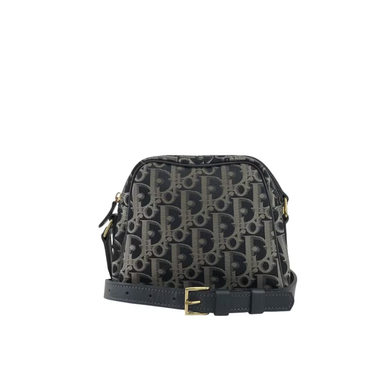 【 日本直送　名牌中古包 】Christian Dior トロッター ショルダーバッグ ブラック PVC レザー ミニバッグ vintage gc672z