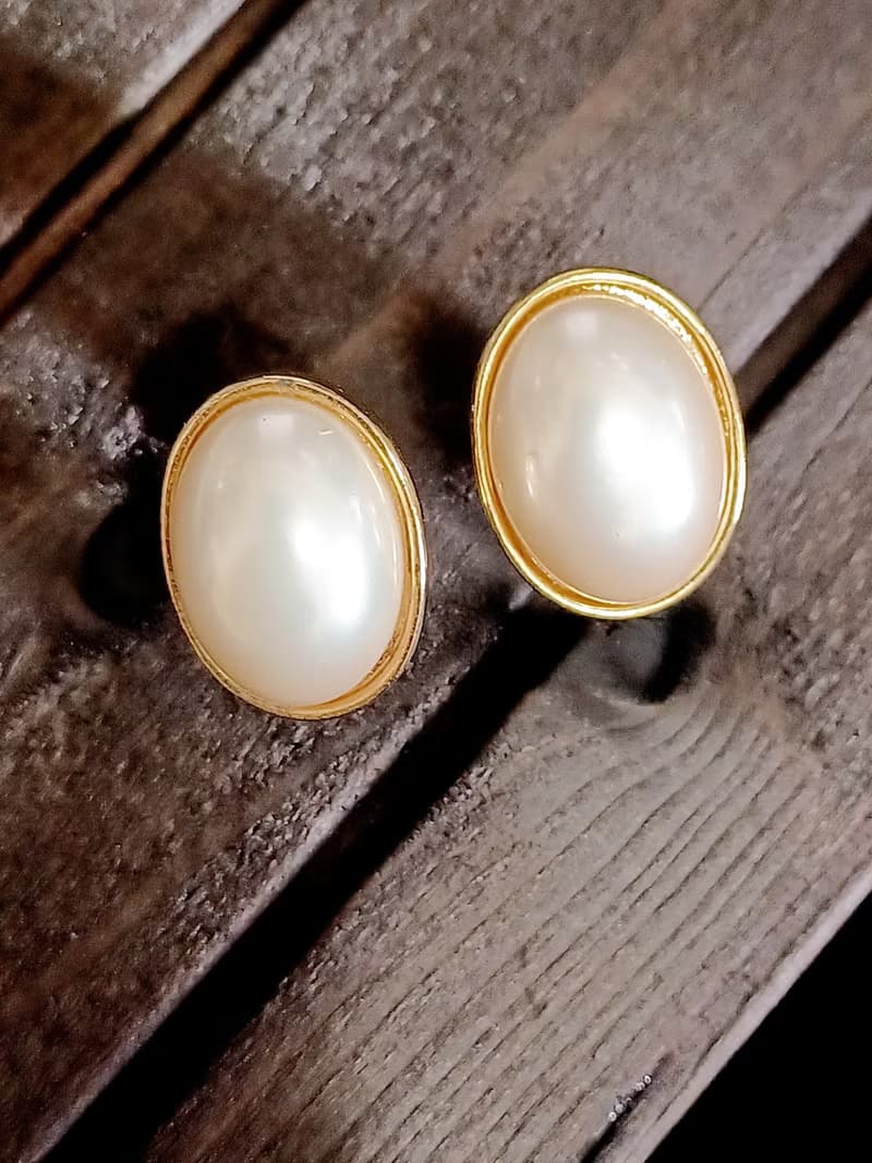 vintage jewelry  氣質佳人立體仿珠 夾式耳環