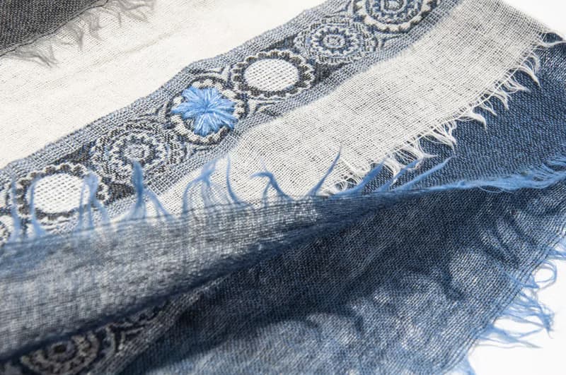 喀什米爾Cashmere/水煮羊毛披肩/針織圍巾/刺繡圍巾/羊絨披巾-花