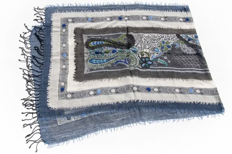 喀什米爾Cashmere/水煮羊毛披肩/針織圍巾/刺繡圍巾/羊絨披巾-花