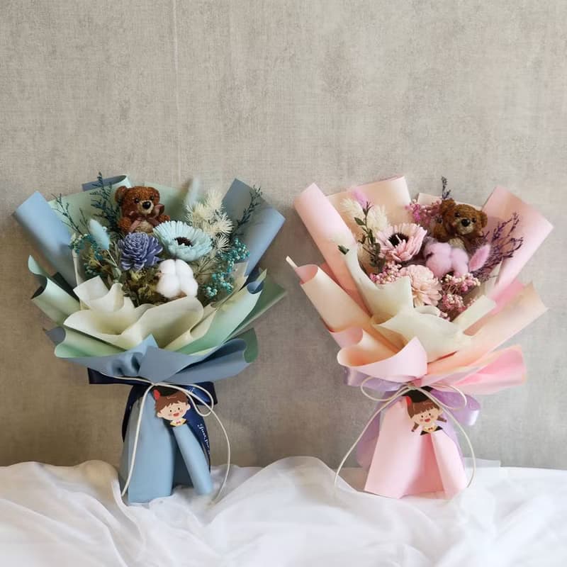 G81/ 苔蘚小熊花束/ 畢業花束