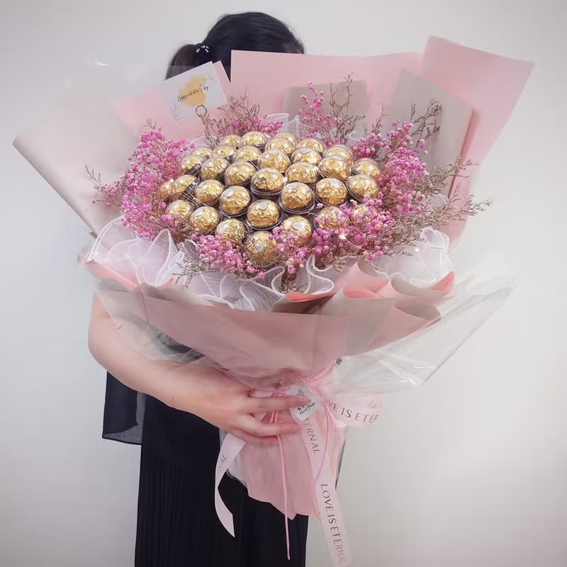 Love you forever 金莎花束 (40顆) 永生花 情人節花束 生日禮物