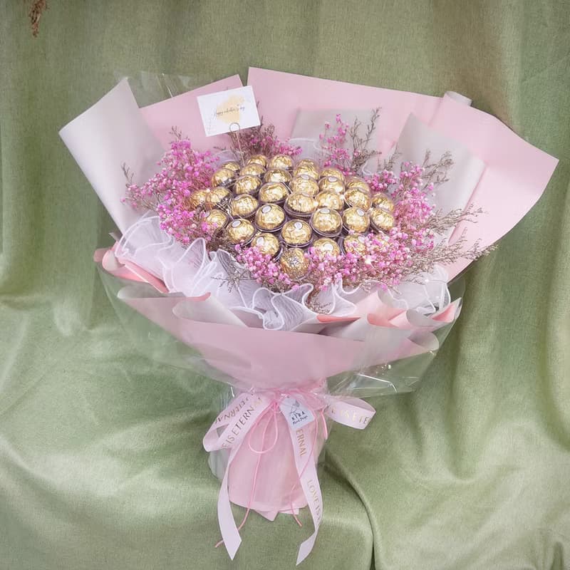 Love you forever 金莎花束 (40顆) 永生花 情人節花束 生日禮物
