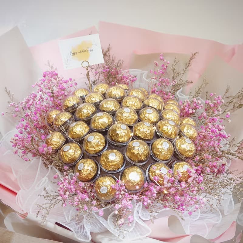 Love you forever 金莎花束 (40顆) 永生花 情人節花束 生日禮物