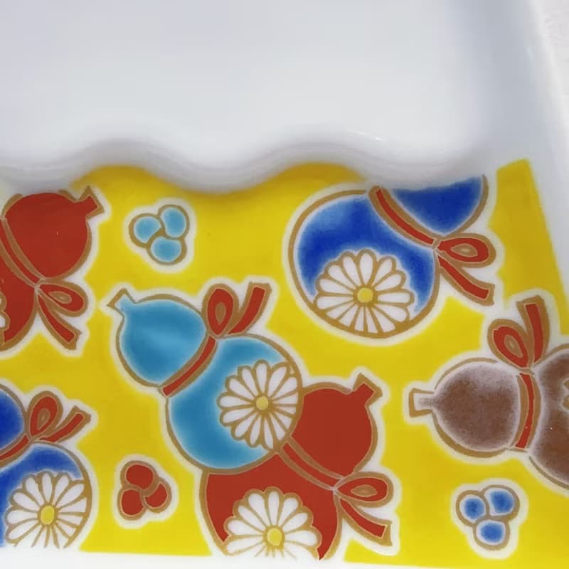 【九谷燒】青郊窯富士山造型盤-六瓢