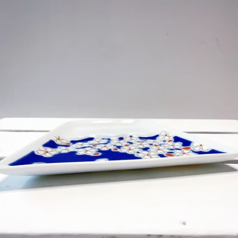 【九谷燒】青郊窯富士山造型盤-六瓢