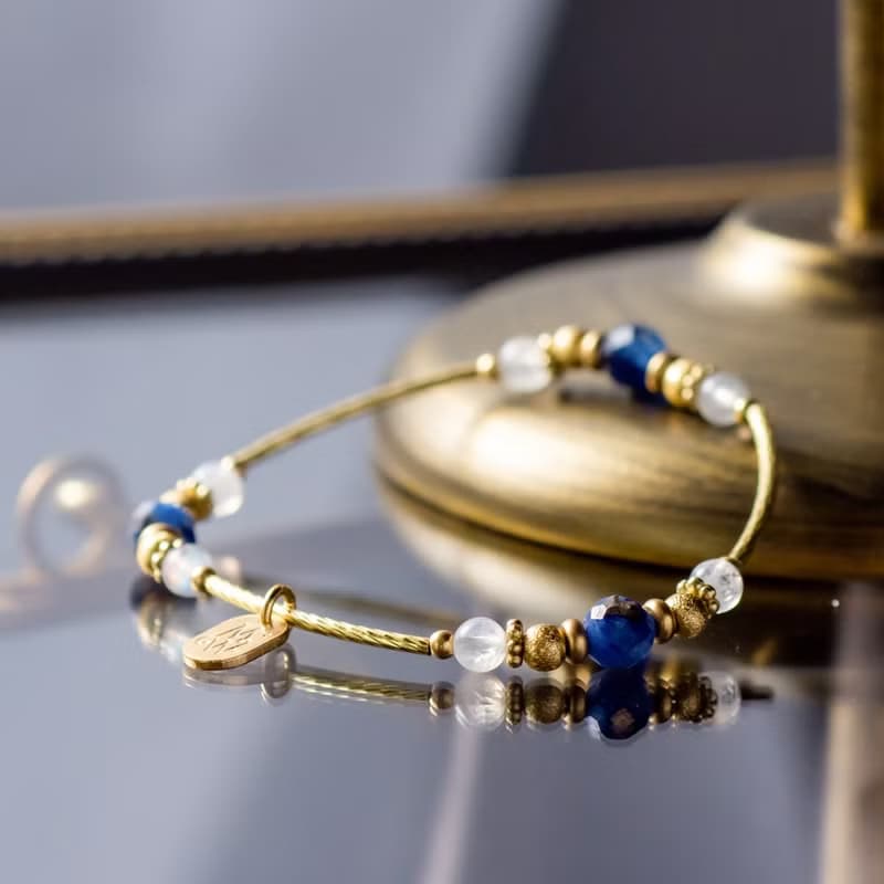 海邊的曼徹斯特 // C1243藍晶白月光黃銅手鍊