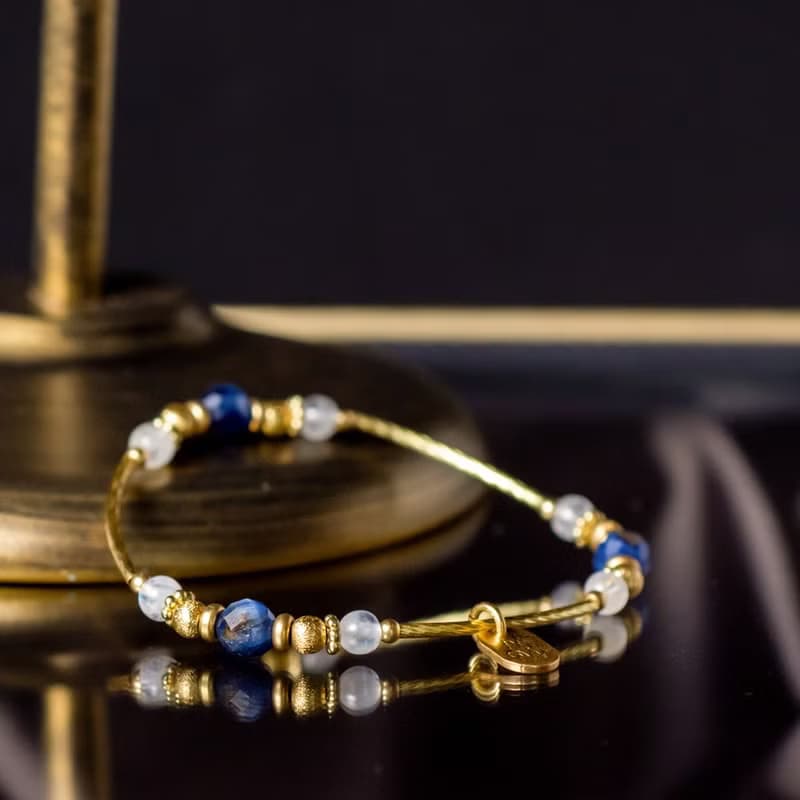 海邊的曼徹斯特 // C1243藍晶白月光黃銅手鍊