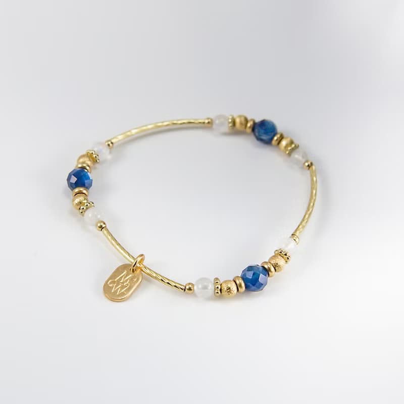 海邊的曼徹斯特 // C1243藍晶白月光黃銅手鍊