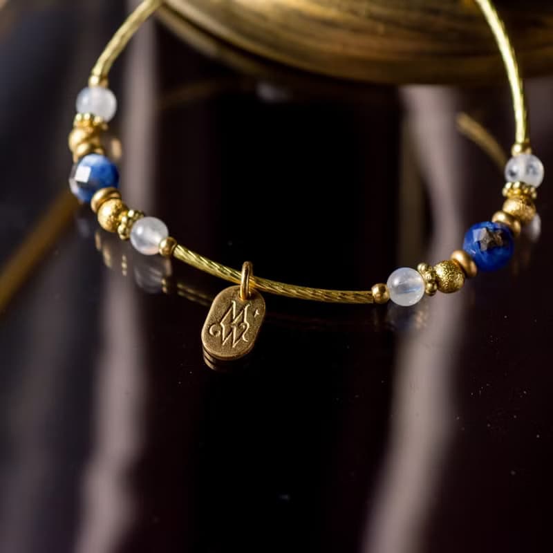 海邊的曼徹斯特 // C1243藍晶白月光黃銅手鍊