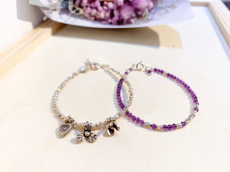 Ops Amethyst silver bracelet-紫水晶/純銀/禮物/手鍊/細緻/夢幻