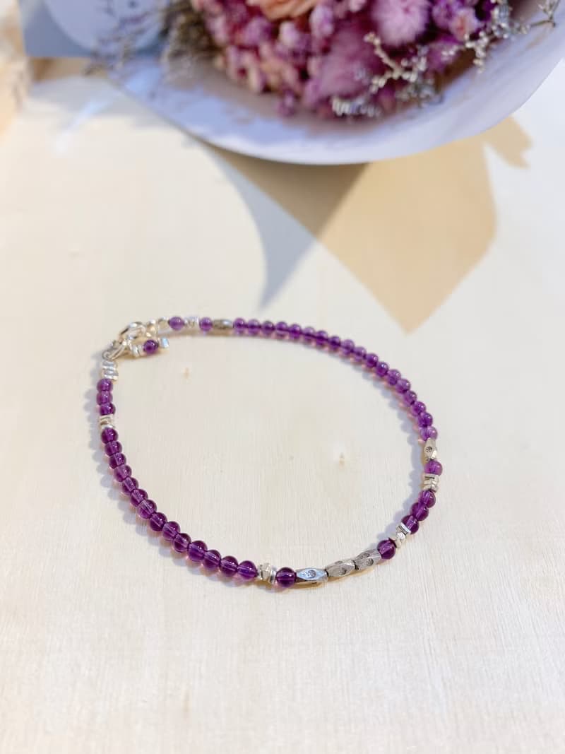 Ops Amethyst silver bracelet-紫水晶/純銀/禮物/手鍊/細緻/夢幻