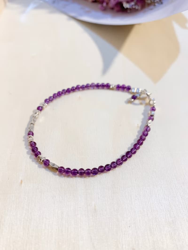 Ops Amethyst silver bracelet-紫水晶/純銀/禮物/手鍊/細緻/夢幻