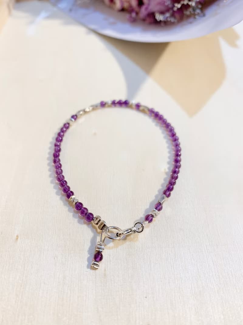 Ops Amethyst silver bracelet-紫水晶/純銀/禮物/手鍊/細緻/夢幻