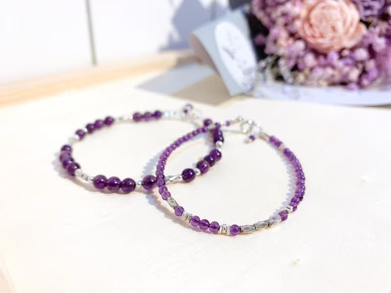 Ops Amethyst silver bracelet-紫水晶/純銀/禮物/手鍊/細緻/夢幻