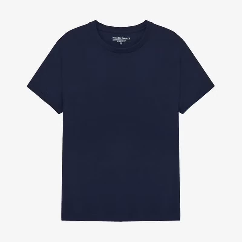 北歐極簡 - Roll-Up Tee 捲袖圓領T - 深藍