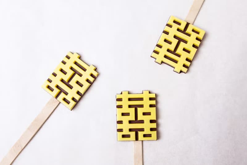 (棒裝)囍字巧克力(雙色.檸檬黃) 工商禮贈品 婚禮小物 擺桌 探房