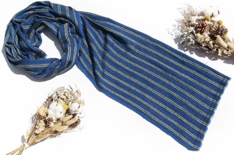喀什米爾Cashmere 針織圍巾 純羊毛圍巾 手織圍巾 編織圍巾-海洋