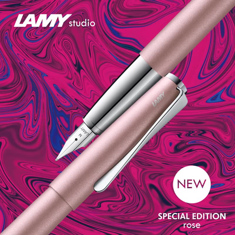 【雷雕免費刻字】LAMY 鋼筆+筆袋禮盒 / studio 系列  - 玫瑰粉