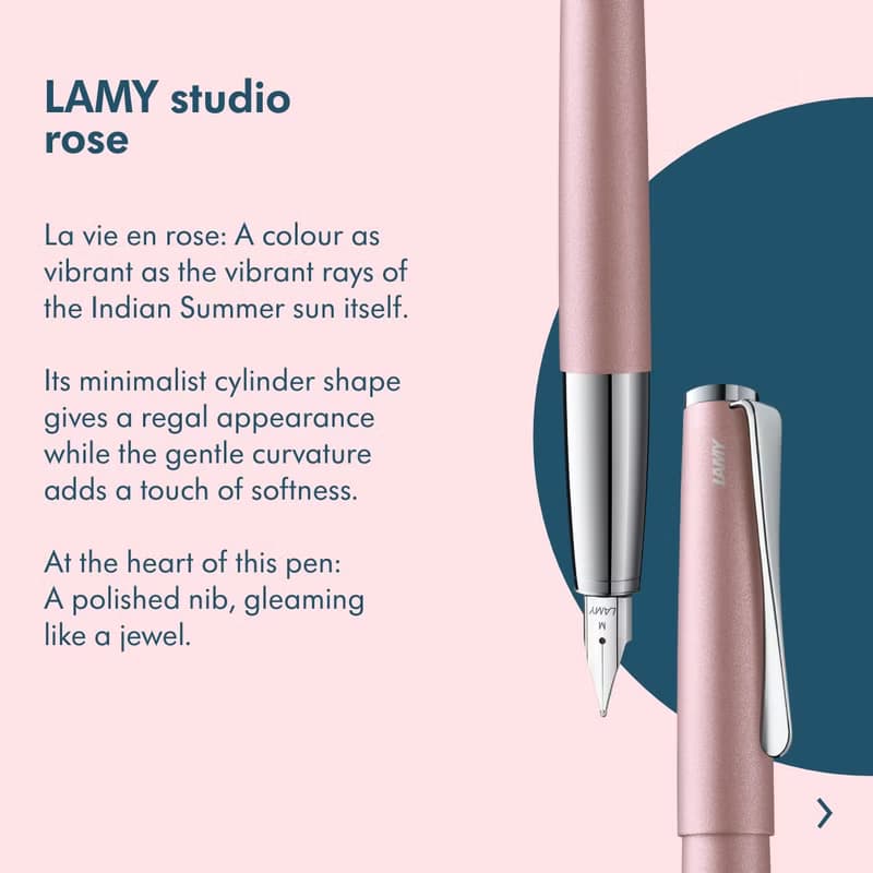 【雷雕免費刻字】LAMY 鋼筆+筆袋禮盒 / studio 系列  - 玫瑰粉