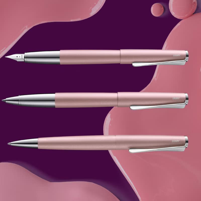 【雷雕免費刻字】LAMY 鋼筆+筆袋禮盒 / studio 系列  - 玫瑰粉