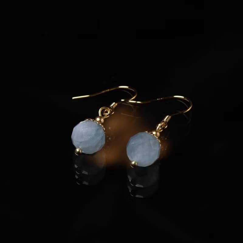 小優雅系列 l 海藍寶耳勾式耳環 E0005