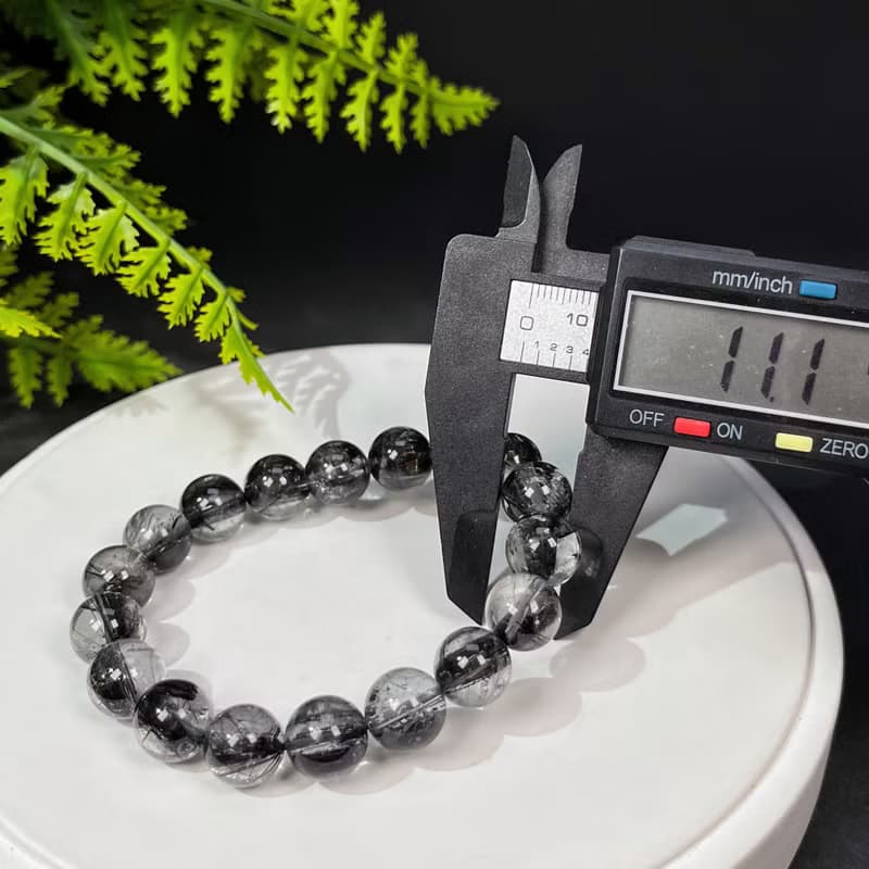 天然冰透黑髪晶共生銅髪晶手釧 11mm 消除負能量 加強向心力