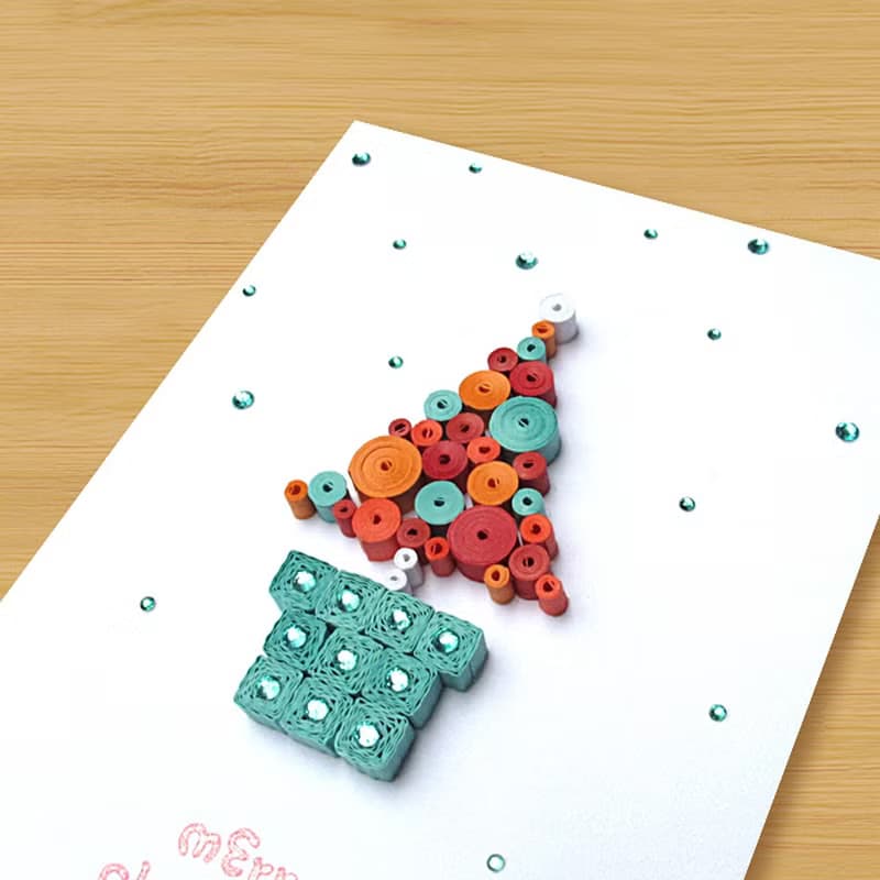 ( 10款供選擇 ) 手工捲紙卡片 \ 聖誕祝福小盆栽