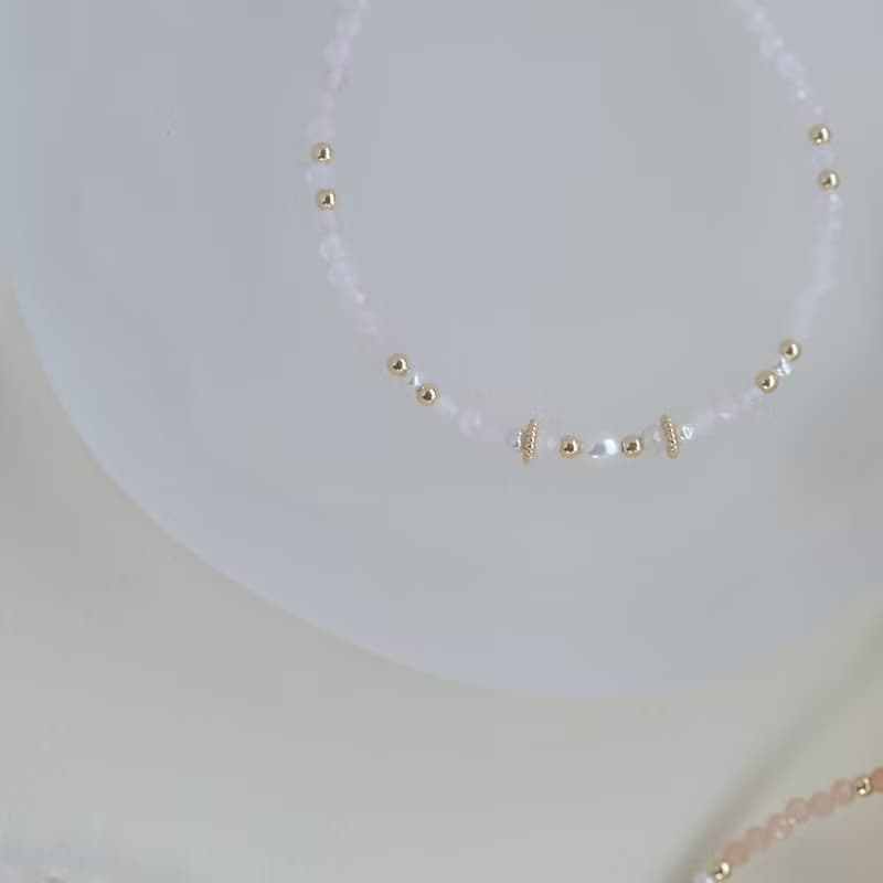 小寶石手鍊-粉晶