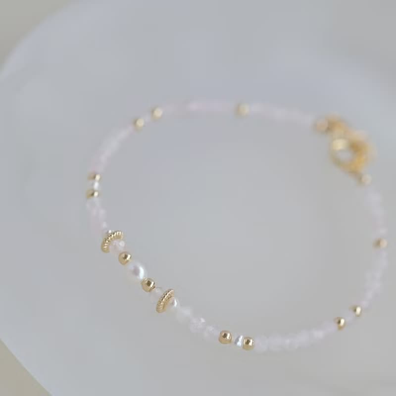 小寶石手鍊-粉晶