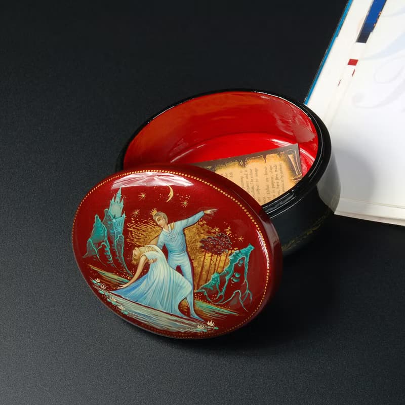Swan Lake ballet lacquer box painted miniature art Christmas Gift Wrapping