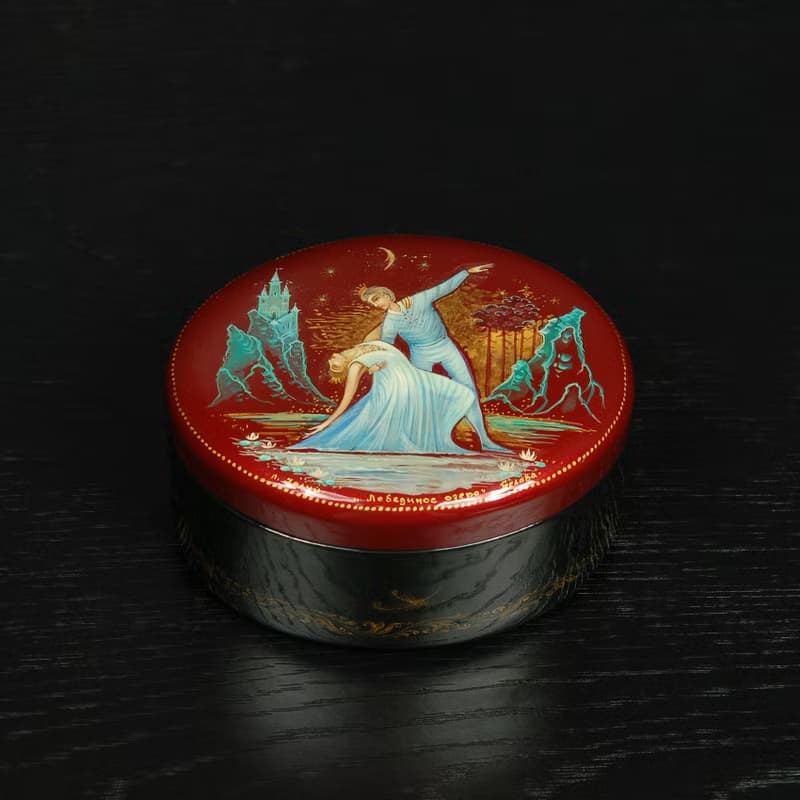 Swan Lake ballet lacquer box painted miniature art Christmas Gift Wrapping