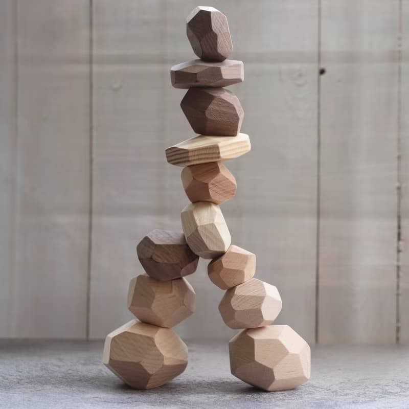 Simple Balance 平衡木石頭 | 多角度疊疊樂 台灣手工 可加購雷雕
