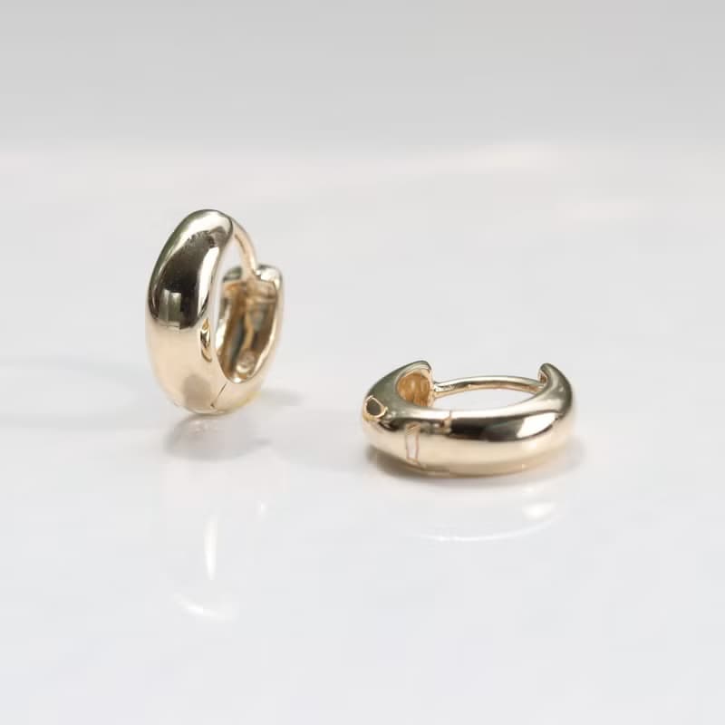 14K 圓弧寬耳扣耳環 (內徑 7 mm)