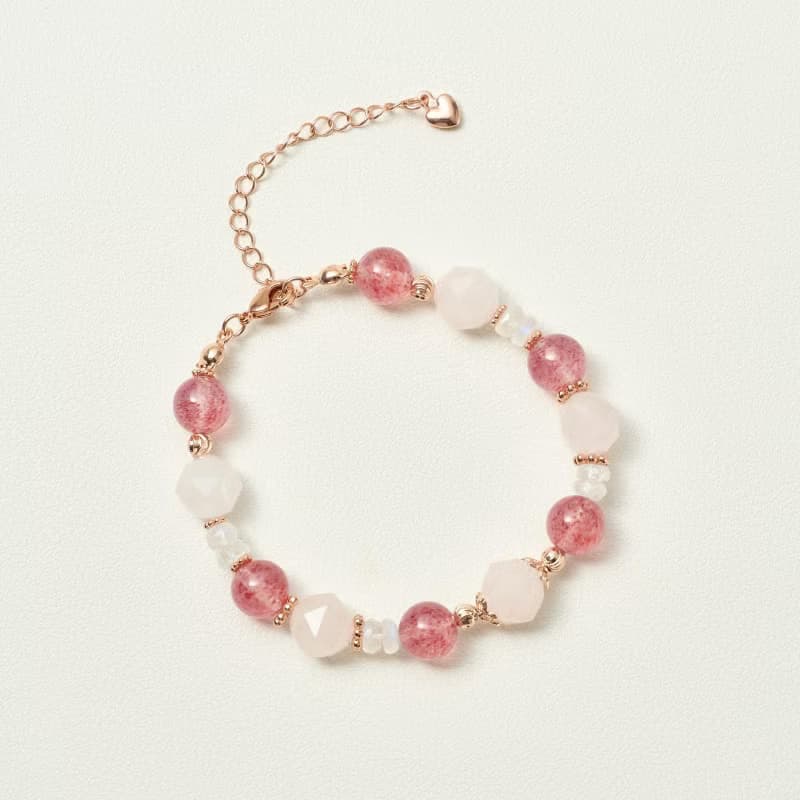 草莓晶 粉晶 水晶手鏈/招桃花 吸引人緣 愛情能量