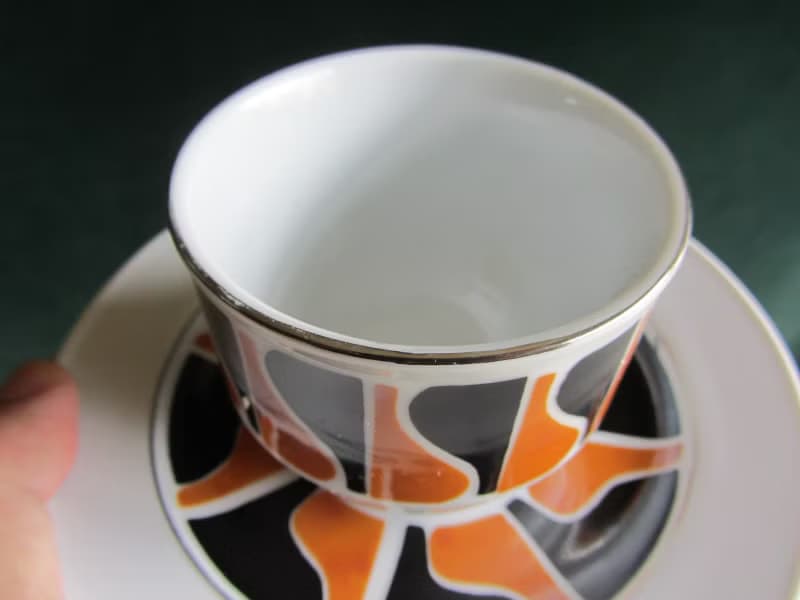 【老時光 OLD-TIME】早期二手台灣製茶具咖啡杯組(六杯六盤為一組