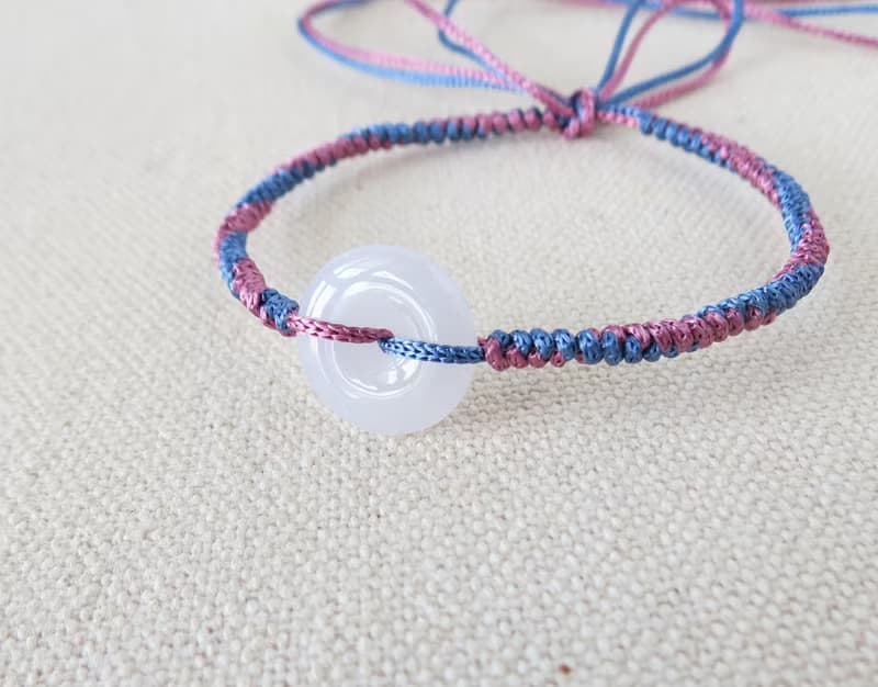 本命年【歲歲平安】平安扣翡翠絲光編織手鍊*SS26*招財、保平安