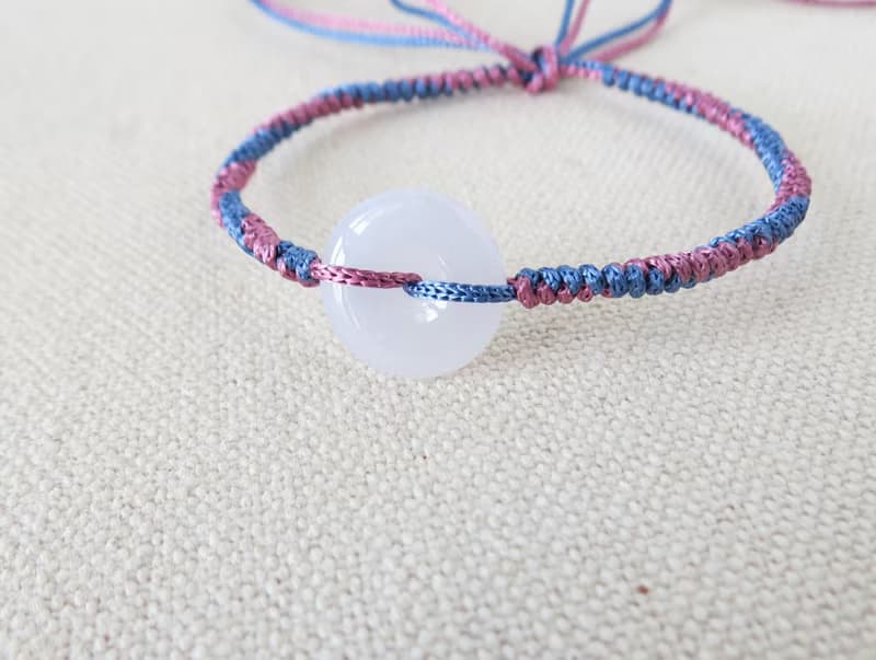 本命年【歲歲平安】平安扣翡翠絲光編織手鍊*SS26*招財、保平安