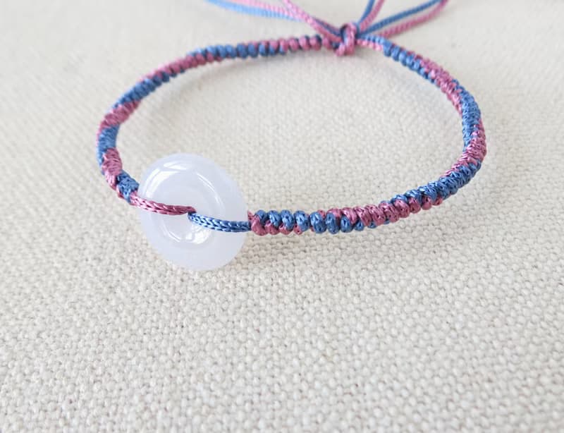 本命年【歲歲平安】平安扣翡翠絲光編織手鍊*SS26*招財、保平安